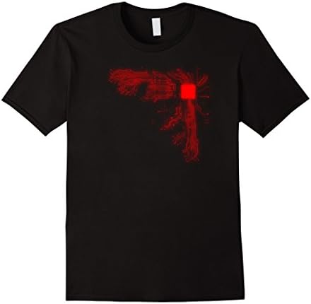 Men's Premium "COMPUTER CPU CORE HEAT" Red Geek T-Shirt 3XL Black