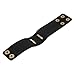 Gold Pyramid Stud European Leather Cuff Bracelet - Black Color