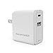 USB C Wall Charger RAVPower 24W Dual Type C Travel USB Charger 5V/3A Fast iSmart Charger compatible Nintendo, Google Pixel XL, Galaxy S9 S8 Note8, iPhone X 8 (White)