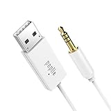 BlueStream Paplio Bluetooth Handsfree Adapter - Bluetooth Receiver with 3.5mm AUX for Music / Navigation Streaming and Microphone for Calls (White)