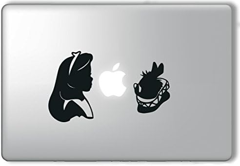 Alice and White Rabbit Silhouette Alice in Wonderland - Apple Macbook Laptop Vinyl Sticker Decal