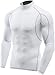 TM-MUT12-WHT_Medium Tesla Men's Mock Long-Sleeved T-Shirt Cool Dry Compression Baselayer MUT12