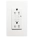 GFCI Wall Outlet -SECKATECH 15 Amp 125 Volt Tamper-Resistant Receptacle with Indicator Light,2 Nylon Wallplates, Screws,White. (1 PACK)