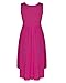 KILIG Women Summer Casual Dress Loose Pleated Sleeveless Swing Beach Sundress Cover up with Pockets Rose