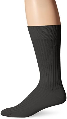 Punto Men's 5x3 Rib Cotton Sock, Charcoal, Sock Size:10-13/Shoe Size: 6-12