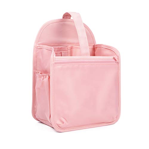 BES CHAN Backpack Insert Organizer Handbag Organizer Diaper Bag Gadget Organization(L,Pink) Backpack Organizer Insert Purse Liner with Carry Handle Handbag Diaper Storage(L,Pink)