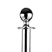LEADZM 2PCS Stainless Steel Queue Pole Stanchion, Heavy Duty Crowd Control Stanchion Security Fence Barrier with Ball Top and Retractable Red Flannel Chenille Belt Rope, Silver