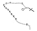 WIZARDPINS Catholic Italy Sterling Silver Rosary Beads Cross Bracelet 7.5