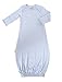 Woolino Infant Nightgown - 100% Superfine Merino Wool Baby Gowns - Newborn Sleeper Gown for Boy & Girl - 0-6 Months - Blue