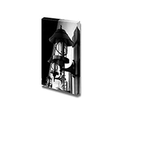 Canvas Prints Wall Art - Wrought Iron Street Lamps Old-Fashioned on Building Wall Outdoors - 18" x 12"
