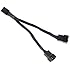 JBtek All Black Sleeved PWM Fan Splitter Cable 1 to 2 Converter