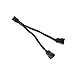 JBtek All Black Sleeved PWM Fan Splitter Cable 1 to 2 Converter
