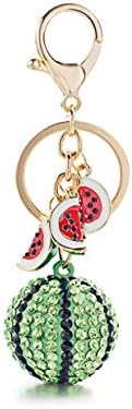 1 Pcs Green Watermelon Ball Pendant Keychains Powerful Popular Mini Keyring Keys Chains Ring Fob Finder Holder Bottle Opener Lanyard Wrist Strap Wristlet Belt Multitool Clip Mens Gifts