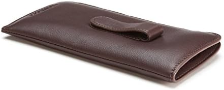 Eyeglass Pouch with Belt Clip, Slip in Case & Reading Glasses Holder- Eyewear Sleeve - For Sunglasses, Eyewear & Frames 2pk By SafetyGearPro (Brown)