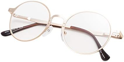 Round Metal Reading Glasses for Men and Women Clear Lens