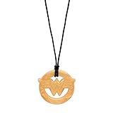 Bumkins DC Comics Silicone Teething Pendant Necklace, Wonder Woman Gold