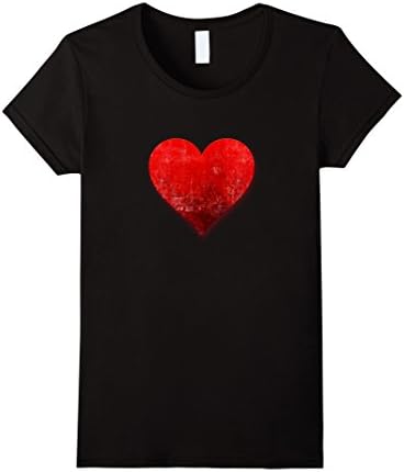 Womens I Love You Red Heart Valentine's Day Emoticon T Shirt Small Black
