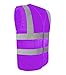 ZUJA Reflective Safety Vest Neon Vest with 2 Inch Reflective Strips ANSI Class 2 High Visibility Vest Construction Vest for Women & Men (Purple, S)
