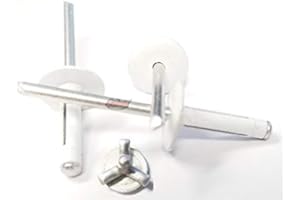 Racer's Speed Shop White 3/16" Large Head Tri-Fold Exploding Aluminum Mandrel Pop Rivets 50 Pack