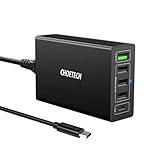 Quick Charge 3.0, CHOETECH 6-Port USB Charging Station with 2 Qualcomm Quick Charge 3.0 Ports, USB A to C Cable and Charger Cradle for Samsung Galaxy S8/ S8 Plus, LG G6, G5, HTC 10, iPhone, iPad