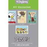DaySpring - Peanuts All Occasion - 4 Design Assortment With Scripture - 12 Boxed Cards and Envelopes (Encourage, Get Well, Birthday and Thinking of You) (15081)