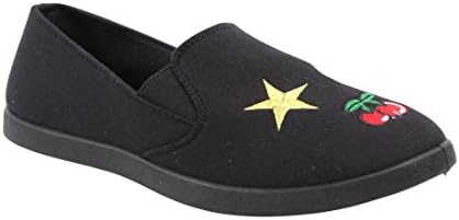 Shoe Vibe Kim Womens Casual Canvas Slip-On Sneaker With Patches