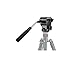 Fluid Head, Video Camera Tripod Action Fluid Drag Pan Head with 1/4” Screws Sliding Plate for Canon Nikon Sony DSLR Camera Camcorder Shooting Filming