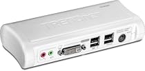 TRENDnet 2-Port DVI USB Type A KVM Switch and Cable Kit with Audio, TK-204UK