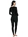 Ekouaer Women's Cotton Thermals Long Johns Underwear Base Layer Set Top&Bottom(Black,XL)