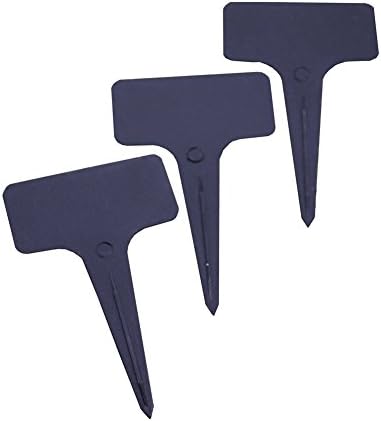 ADHEREFLY 50Pcs Plastic Garden Nursery T-type Marker Labels Plant Stakes Flower Tags 9.8 x 5.9 cm 9 Colors (Black)