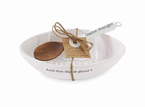 Mud Pie Football Dip Bowl and Spoon Sets (Dip Off Time Bowl Set)