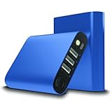 EVOTech Labs 10,400 mAh Stainless Steel 3- Port USB Portable Charger (Power Bank) with Rapid Charging 4.4A Technology (Cobalt)