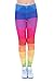 PINK PLOT Basic Printed Leggings Patterned High Elasticity Pants for Women Girls One Size-Fit XS-L Triangles Rainbow M