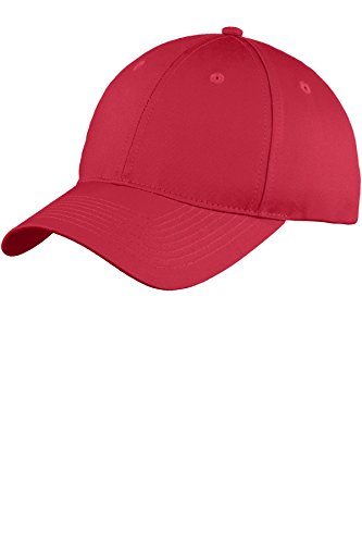 Port & Company YC914 Boys' Six-Panel Unstructured Twill Cap Red One Size