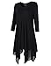 AMZ PLUS Womens Plus Size Irregular Hem Long Sleeve Loose Shirt Dress Top Blacklong 3XL