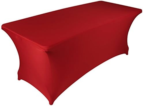 BanquetBay 6FT Stretch Tablecloth -Red