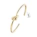 SENFAI Love Tie the Knot Simple Cuff Bracelet Bangles Gold Silver Rose Gold Easy Adjustable