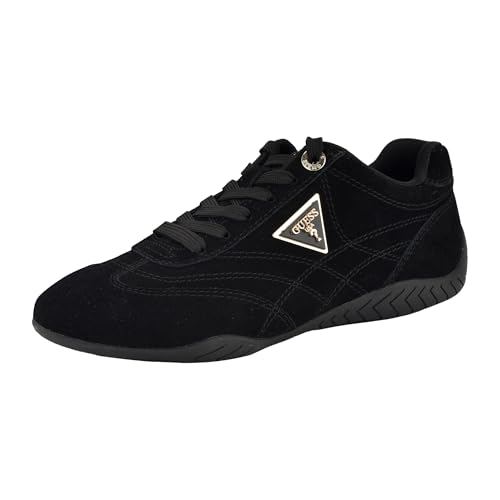 Guess Women's Gabiey Sneaker, Black Suede 001, 6.5