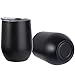 Insulated Wine Tumbler, 12 OZ Double Wall Vacuum Insulated Stemless Tumbler, Rose Gold Stainless Steel Cup for Coffee, Wine, Cocktails, Ice Cream -Black