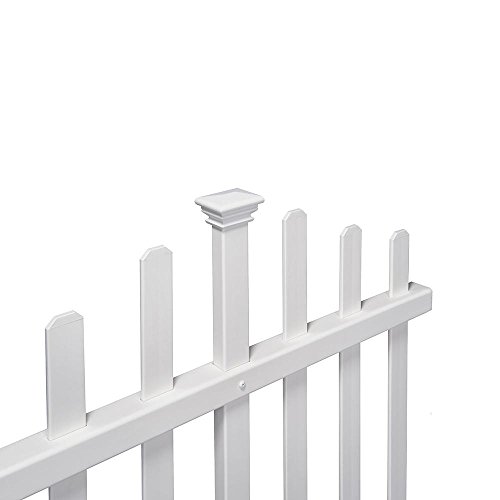 Madison No-Dig Vinyl Garden Picket Fence Kit (2 pack)