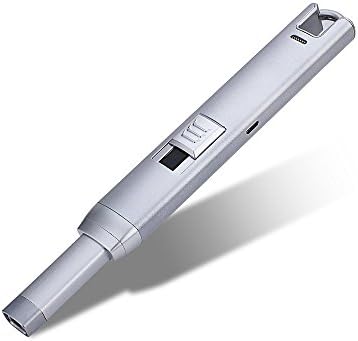 Candle Lighter,HopingFire Electric Lighter Innovative USB Rechargeable Flameless &amp; Windproof Design, Safe &amp; Durable, For Home, Kitchen and BBQ(Silver)