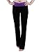 HDE Women's Color Block Fold Over Waist Yoga Pants Flare Leg Workout Leggings,Black & Purple,Medium