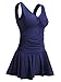 MiYang Women's Plus-Size Flower Printing Shaping Body One Piece Swim Dresses Navy Blue XXX-Large (US 22W-24W)