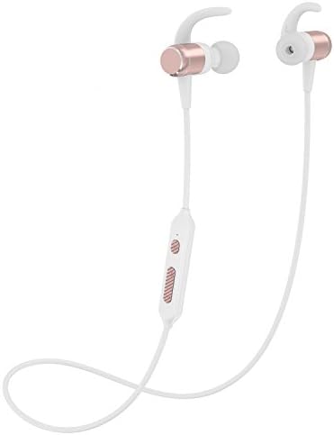 Wireless Sport Running Headphones, Bluetooth 4.1 Lightweight Stereo Earbuds with Magnetic Connection, Best Wireless Sports Stereo Sweatproof headset with Built-in Mic for iPhone 7 / 7 Plus (Rose Gold)