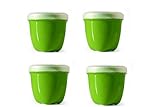 Preserve Food Storage Container, 8 Ounce/Mini, Made from Recycled Plastic, Set of 4, Apple Green