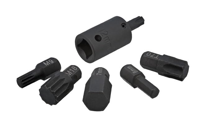 Laser Interchangeable Impact Bit Set 1/2" D 25pc