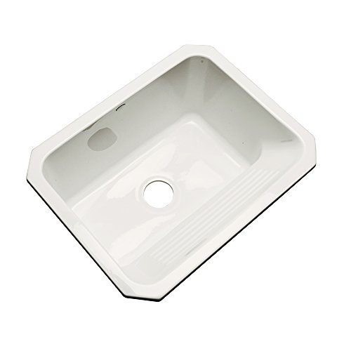 Dekor Sinks 31003UM Richfield Cast Acrylic Single Bowl Undermount Utility Sink, 25", Biscuit