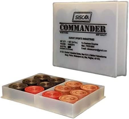 Photo 1 of Siscaa - Set of Wooden Carrom Coin and Carrom Striker - for Club Carrom Board Game - 24 Carrom Coins and 1 Striker - Made Indian Wood and Premium Polish - Water and Scratch Proof