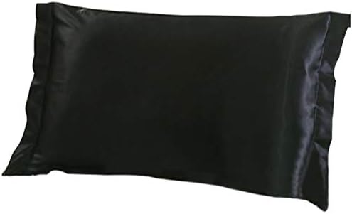 ToRhine Home Silk Pillowcase, Satin Pillow Cases Standard Size, Slip Pillowcases for Hair and Skin, 30x20 Inch Long (Black, 1 Pc)