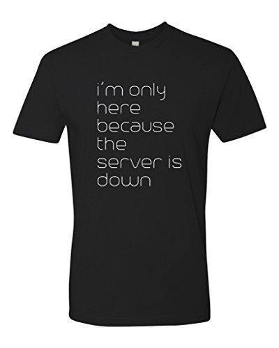 Panoware Men's Gamer Gaming T-Shirt | I'm Only Here Because The Server is Down, Black X-Large